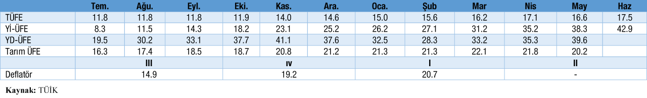 Enflasyon Oranları Tablosu Haziran 2021